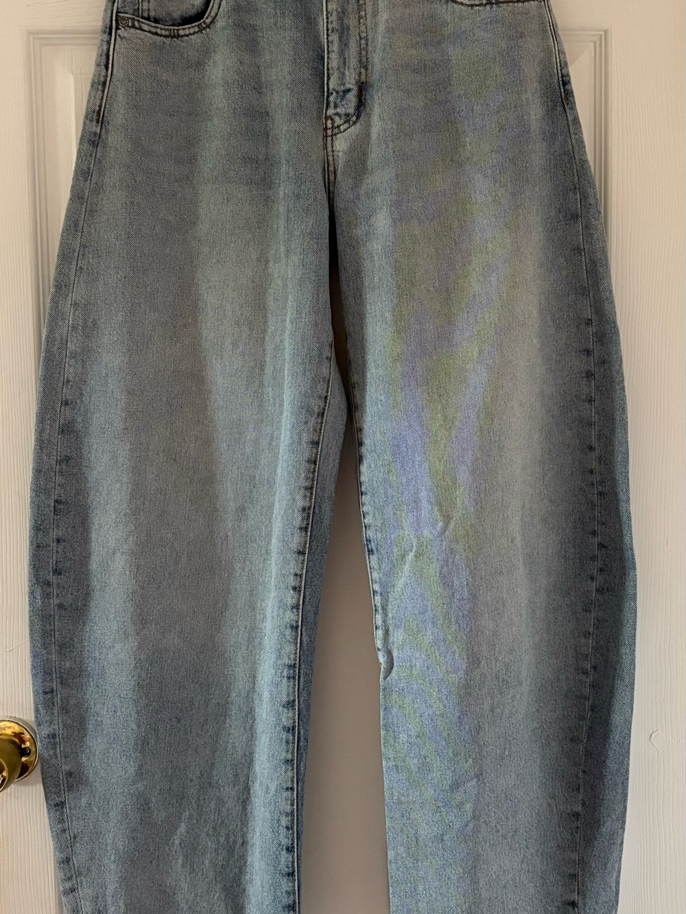 Zara The ZW Cuffed Light Blue Balloon JeansSize 6 - Picture 8 of 16